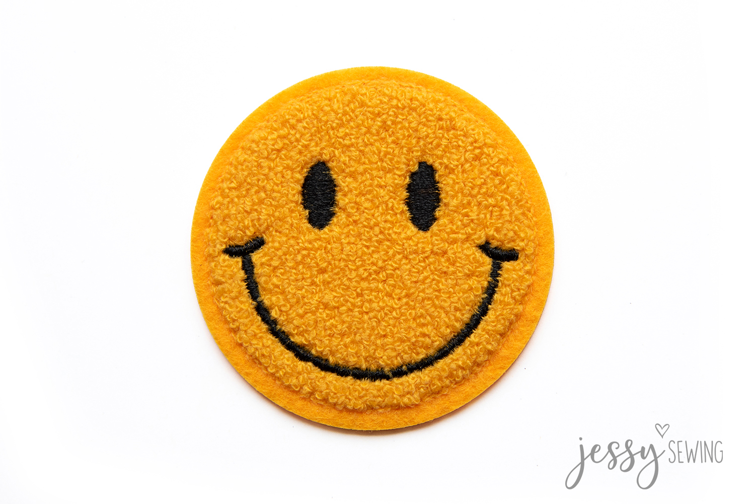 #364 XXL Chenille Patch "Big Yellow Smile"