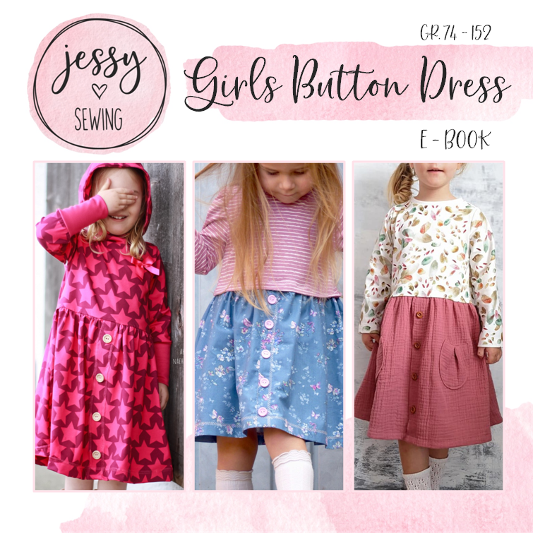 eBook - *GIRLS BUTTON DRESS*GR. 74 BIS 152 KLEID