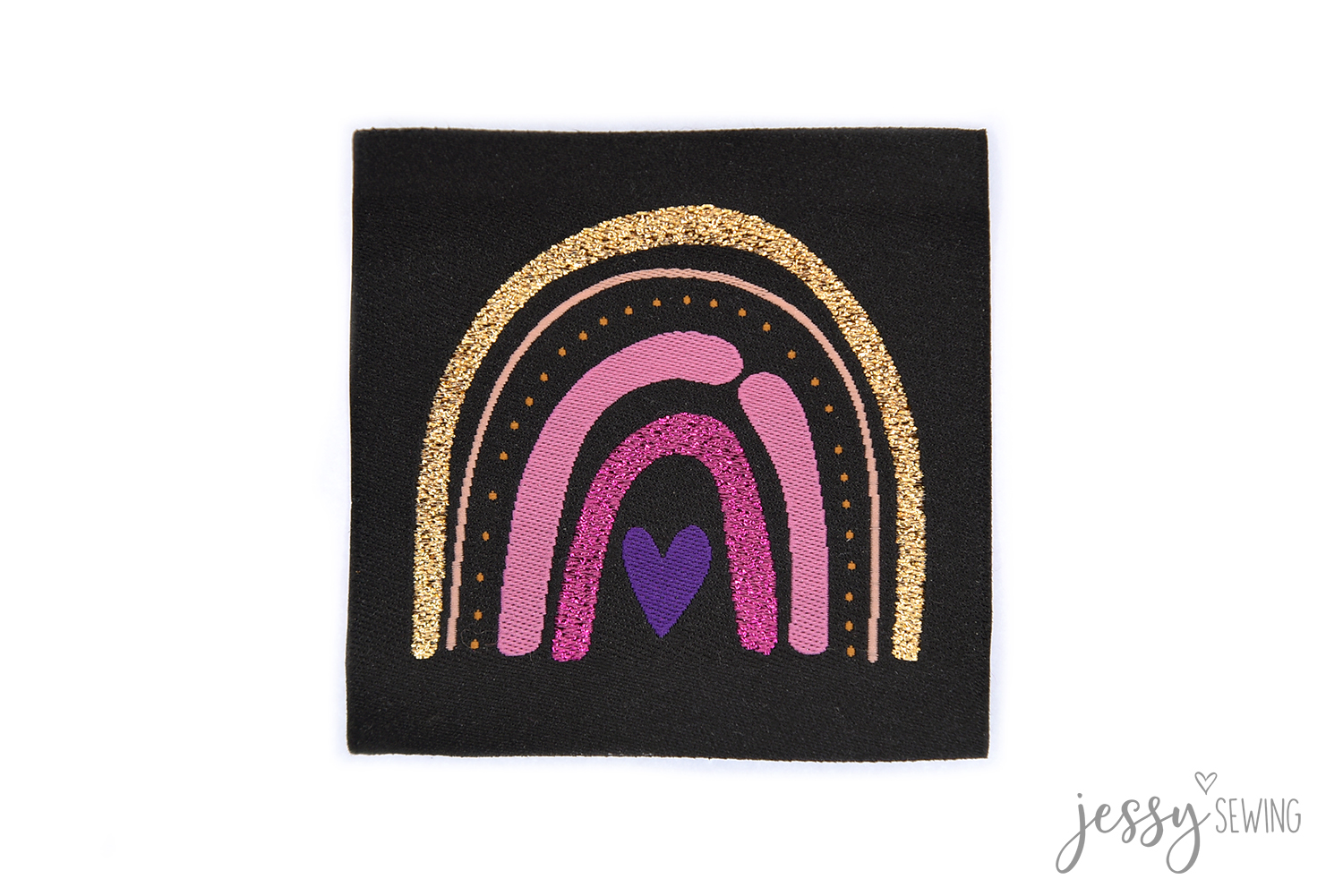 #135 XXL Patch "Glitter Rainbow black"
