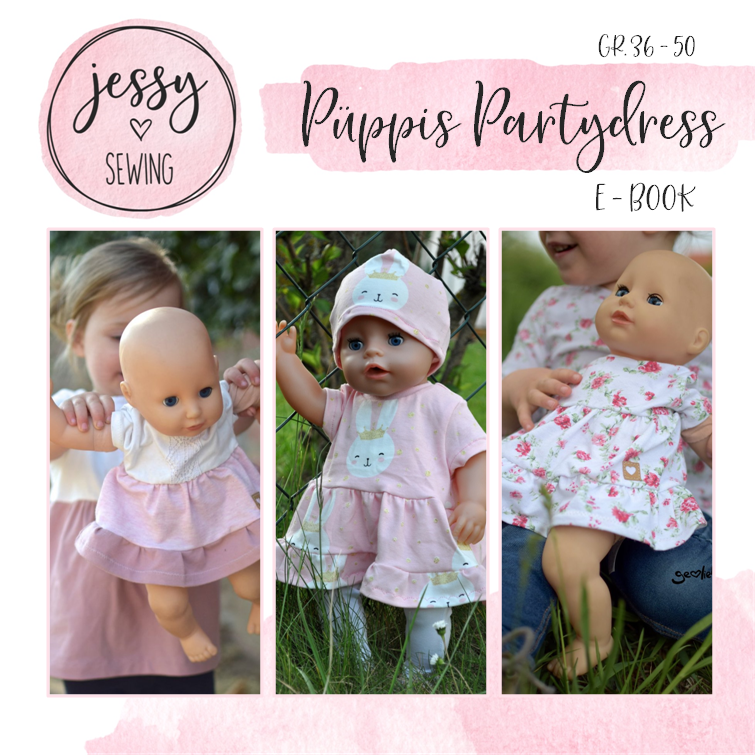eBook - *PÜPPIS PARTYDRESS* PUPPENKLEID BOHO INKL. BEANIE & LEGGINGS