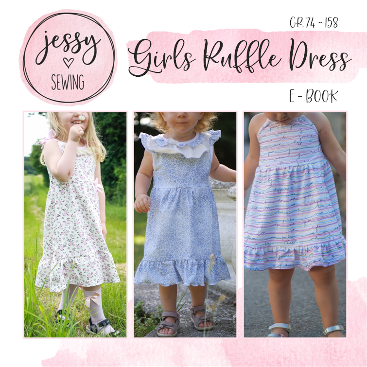 eBook - *GIRLS RUFFLE DRESS* KLEID GR. 74 BIS 158 SOMMERKLEID BOHO