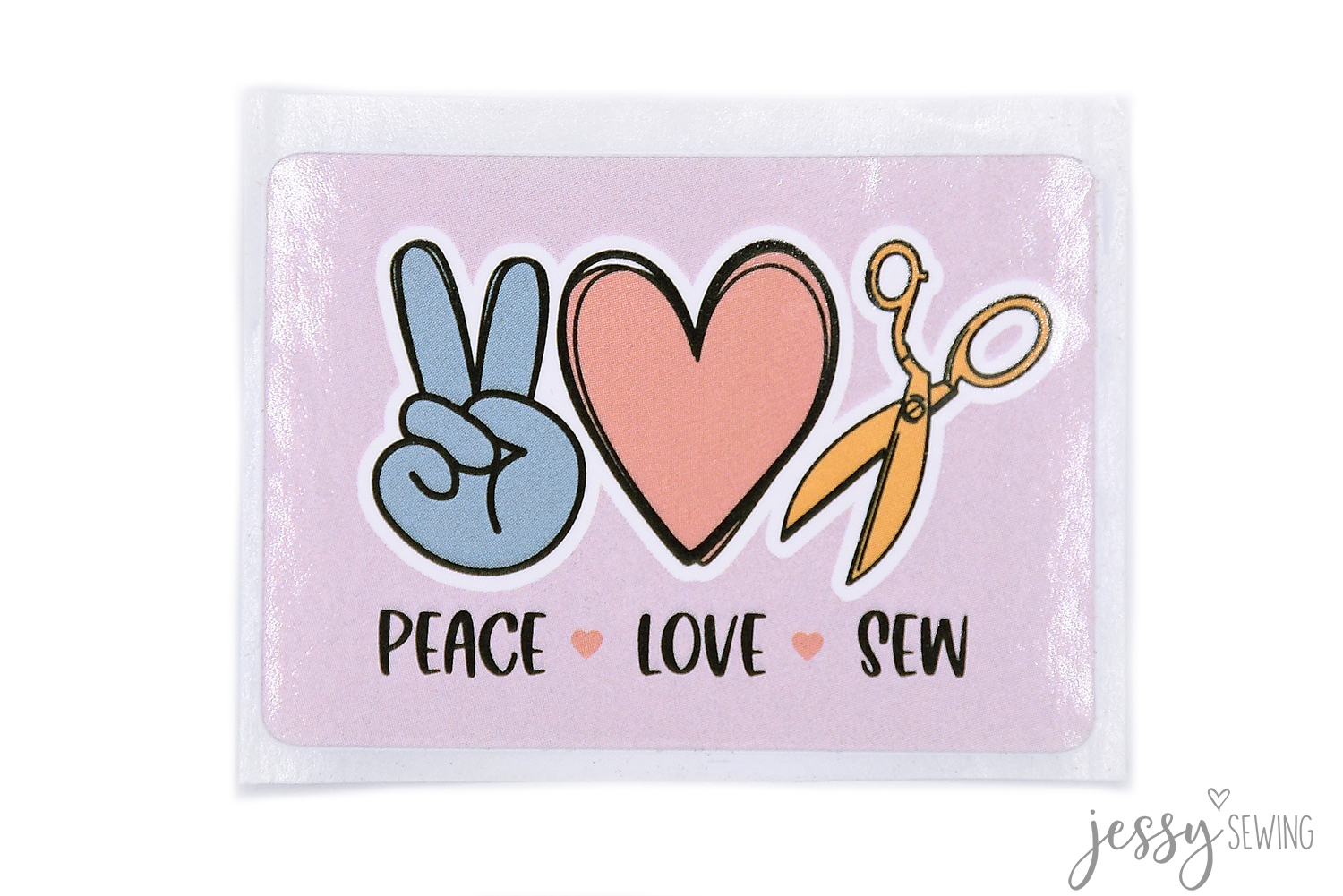Sticker "peace love sew"
