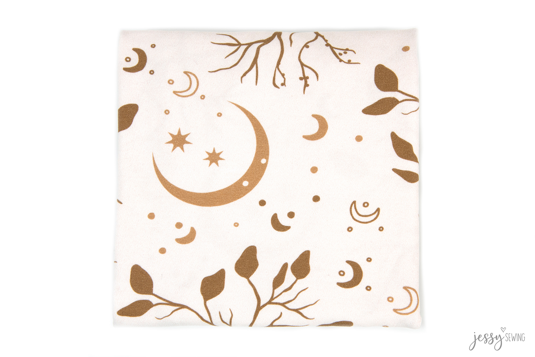 Baumwolljersey Boho Leaves Tree & Moon 0,5 m