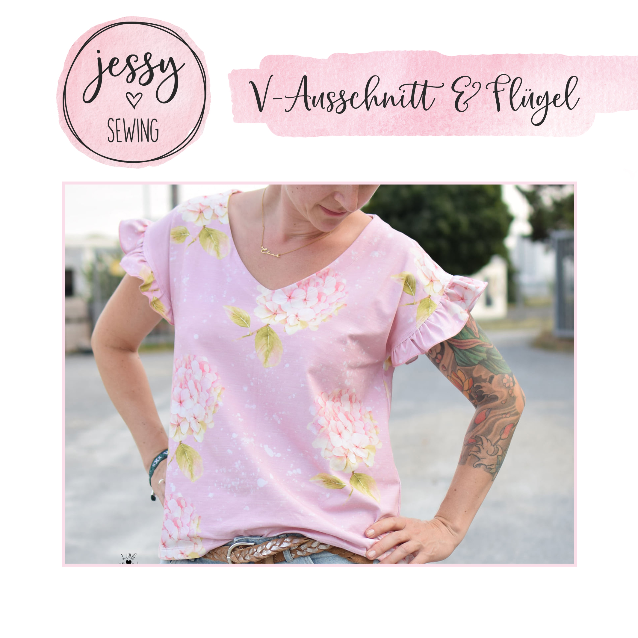Freebie - V-Ausschnitt und Flügelärmel