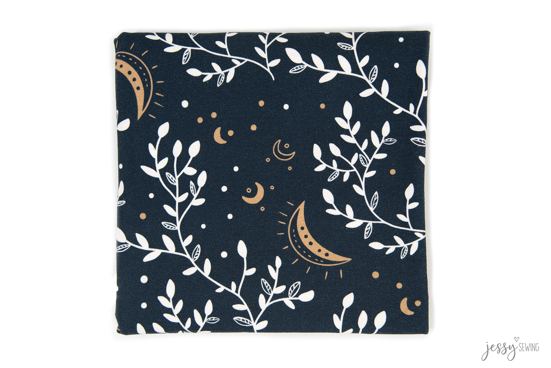 Baumwolljersey Boho Leaves Leaves 0,5 m