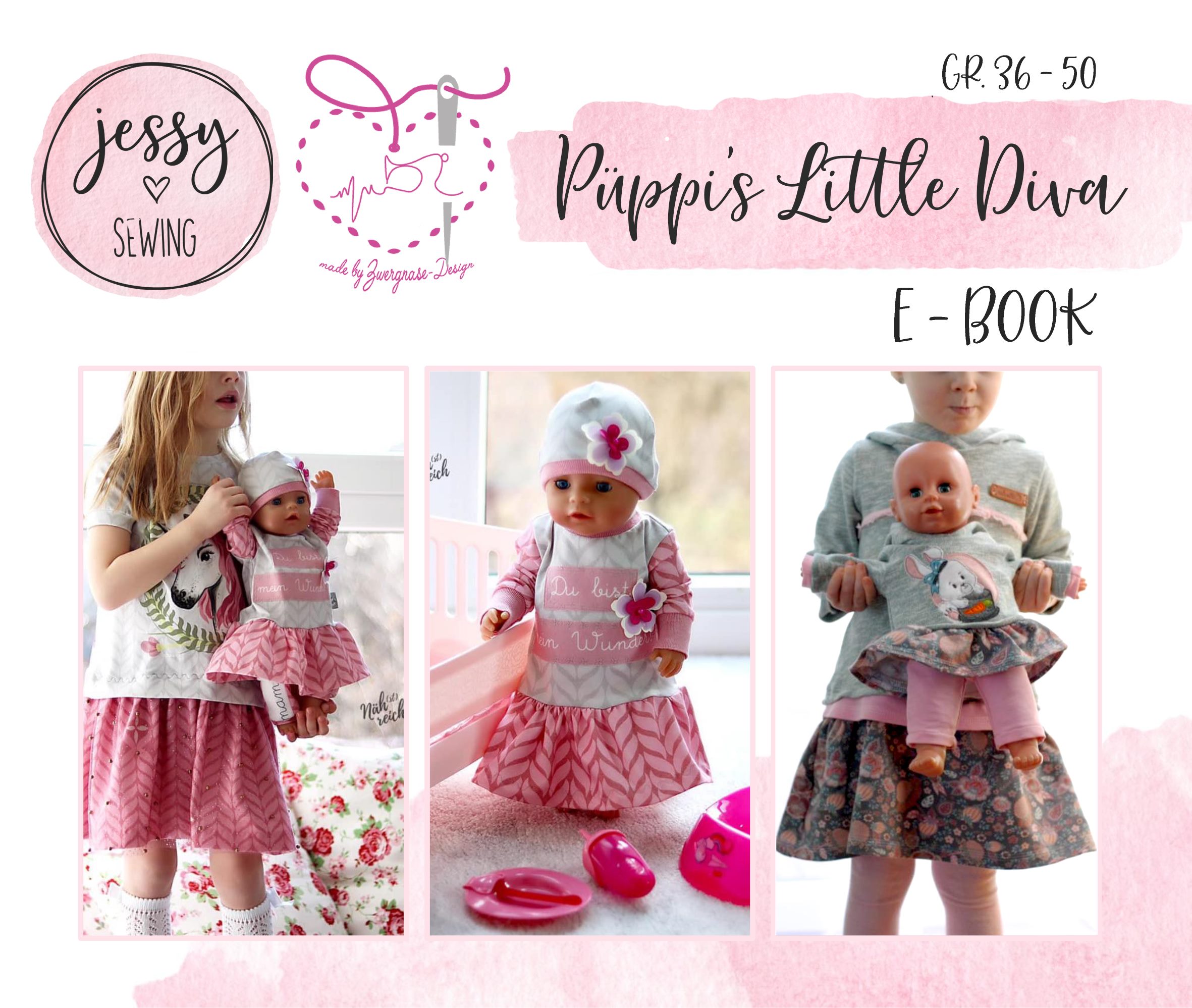 eBook - *Püppi´s little Diva* Puppenkleid, inkl. Beanie & Leggings