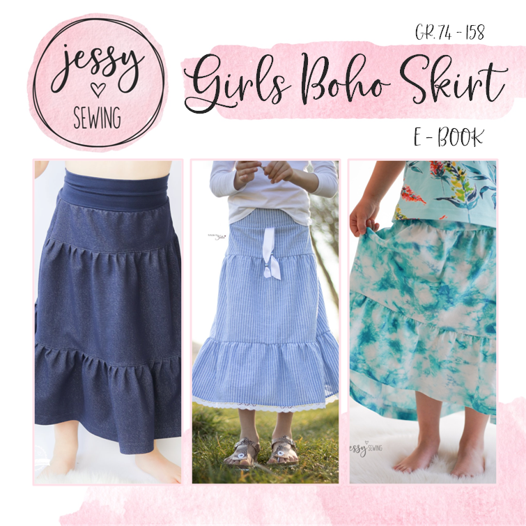 eBook - *Girls Boho Skirt* Stufenrock mit Passe Gr. 74-158, Rock