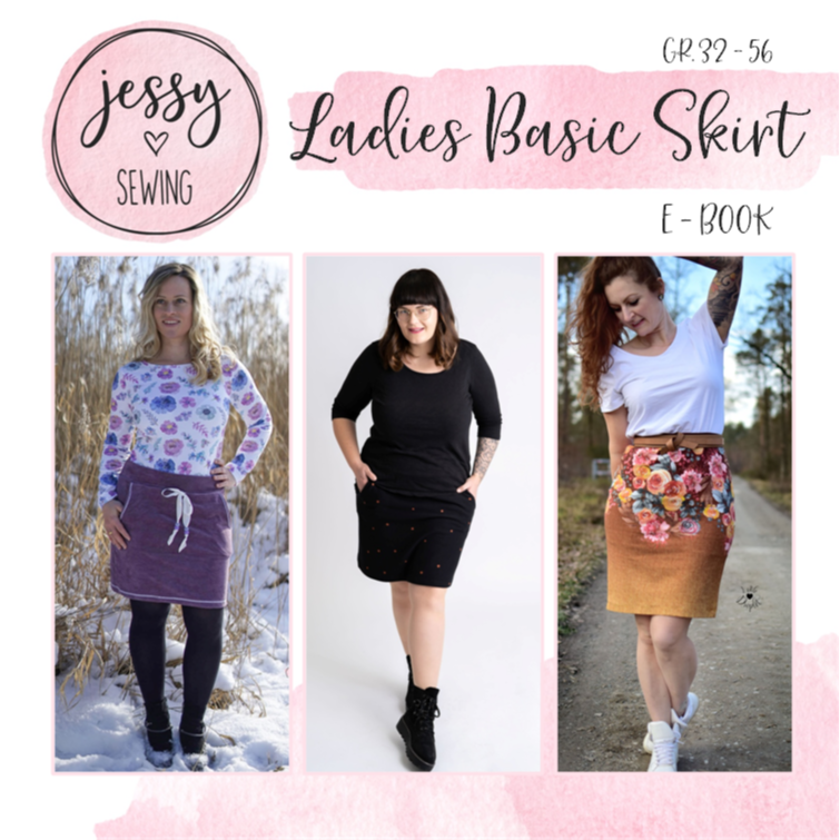 eBook - *LADIES BASIC SKIRT* BASIC ROCK, GERADER UND RUNDER SAUM