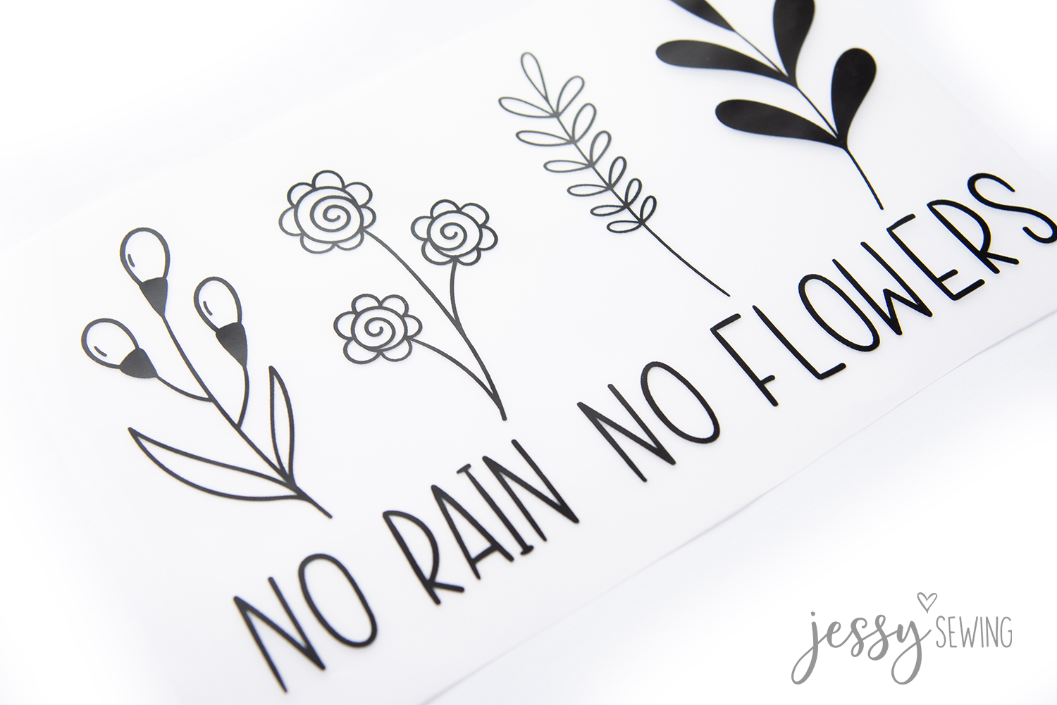 Bügelbild "No Rain no Flower"